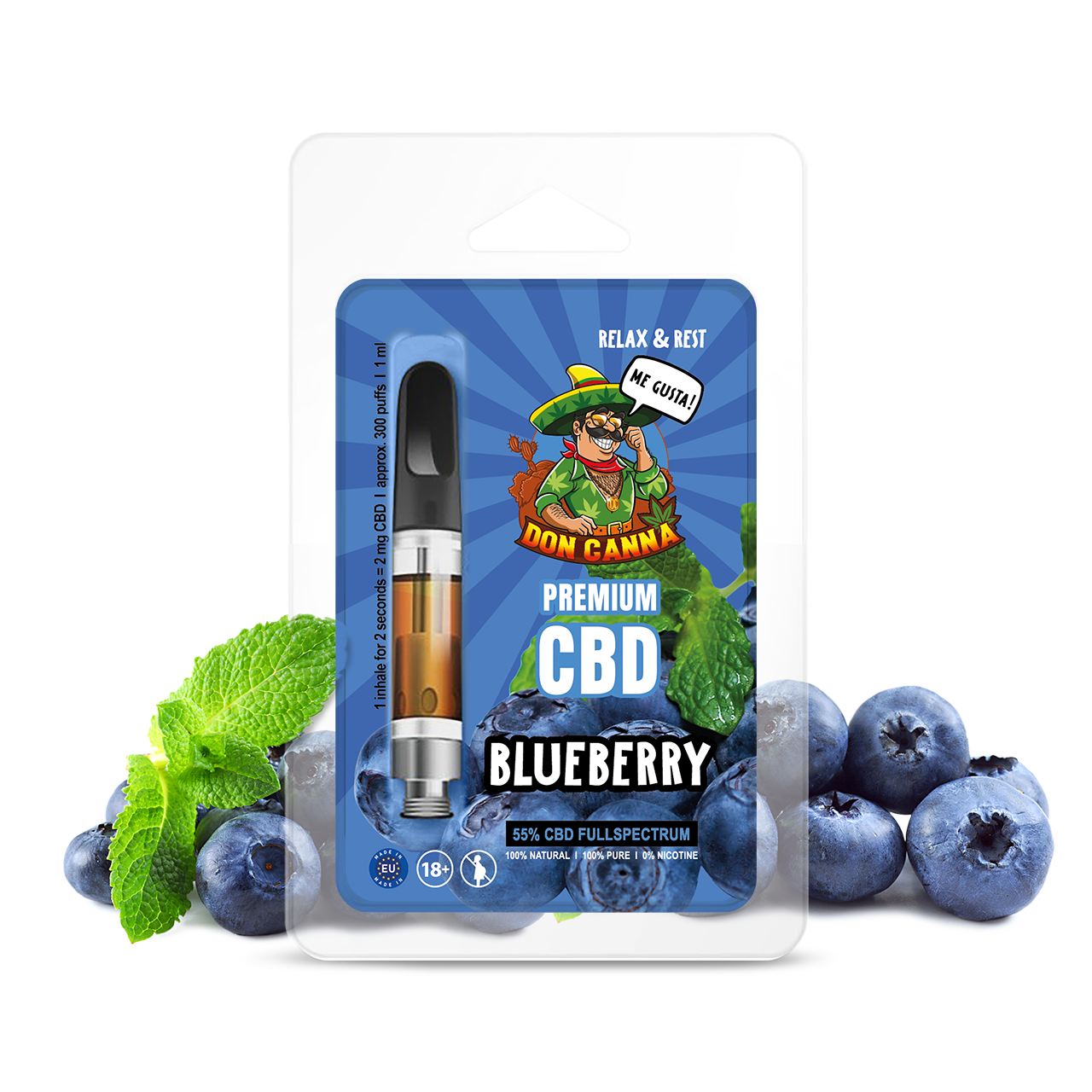 Hanfosan Premium CBD Flytande Blåbär - 1 ml Till Salu