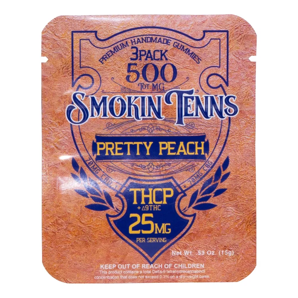 Acquista online le caramelle gommose Smokin Tenns THCP da 165 mg (3 pezzi, gusto pesca) - (Pretty Peach)